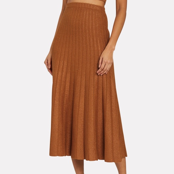 Ronny Kobo Lanie Metallic Ribbed Midi Skirt - Picture 2 of 3